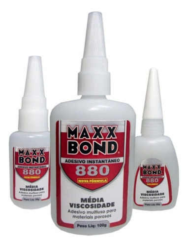 Kit 10un Cola Adesivo Instantânea Maxx Bond 880