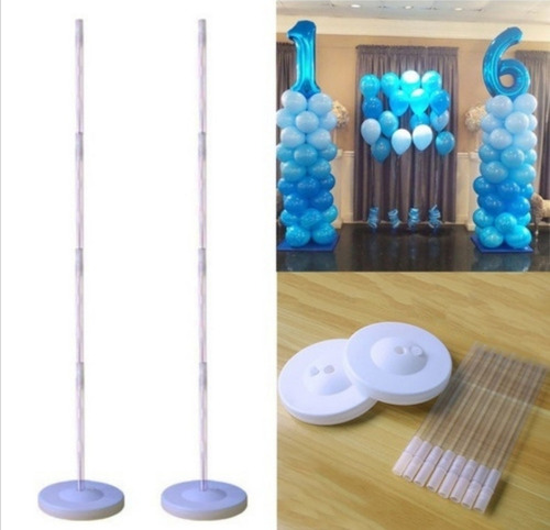 2 Columna Portátil Con Base Para Decoración De Globos 1.5 Mt