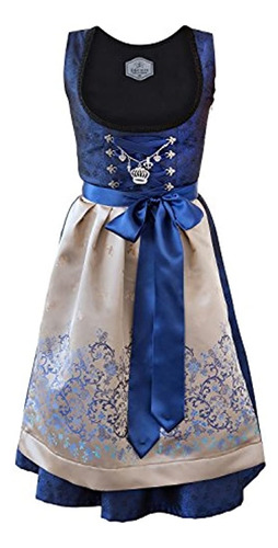 Disfraces Vestido Midi Dirndl Bavarian Para Mujer, 2 Piezas