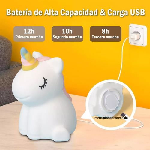 Lámpara De Noche Led De Silicona C/control Táctil Para Niños