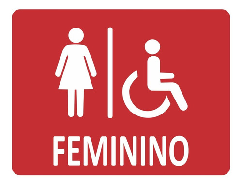 Placa Aviso Sinalização Banheiro Feminino