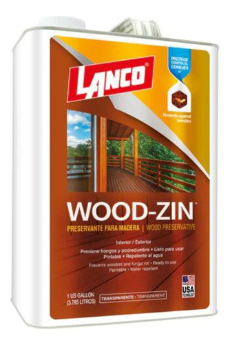 Preservante Para Madera Wood-zin Lanco 1gl Repelente Al Agua