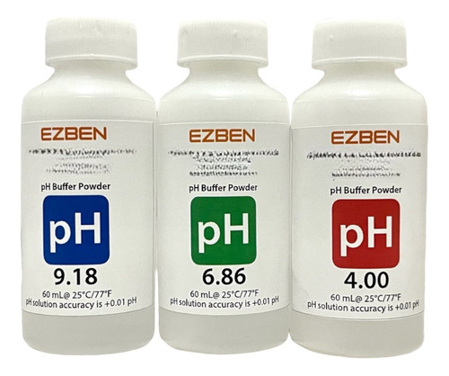 3 Pzs Solucion 250 Ml Buffer Para Calibrar Ph 4.01 6.86 9.18