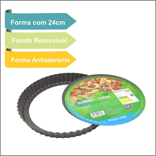 Imagem 5 de 7 de Forma Crespa Fundo Removivel Antiaderente Tortas Doces 24cm