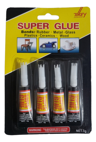 Set 4 Pegamentos Instantáneos Super Glue, Ultra Adherente