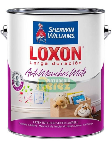 Loxon Latex Antimanchas 10 Litros Lavable Interior Sherwin