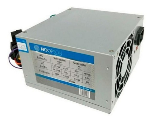 Fonte Pc Atx Hoopson Fnt-230w-h 110v 230v 230w Real 24p Nova