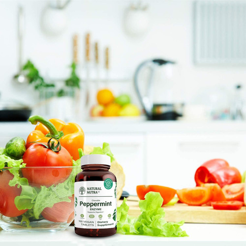 Suplemento De Enzimas Digestivas Masticables De Menta Natura