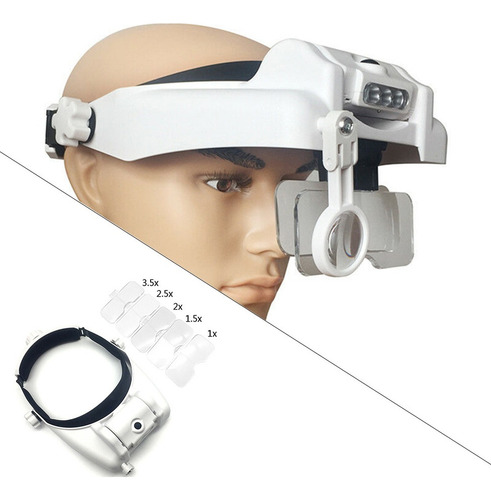 Diadema Luz Led Visera Lupa Para La Cabeza Reparación