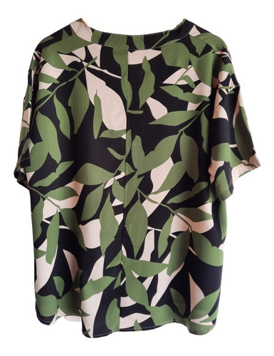 Imagen 2 de 2 de Blusa Fibrana Estampada Mujer Talle Grande Especial Hasta 14