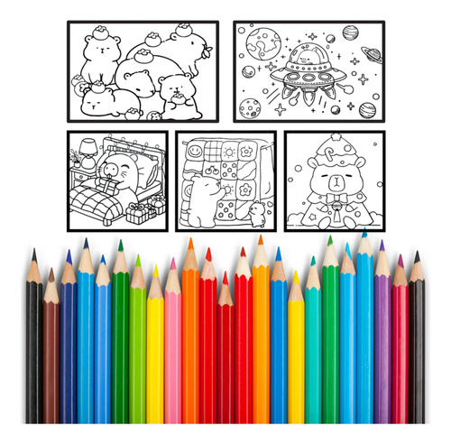 Caderno De Colorir Bobbie Goods Capivara Capa Dura A5 180 Gr