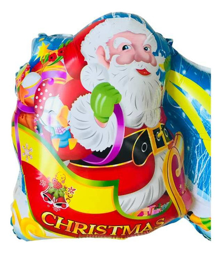5 Balões Sortidos Papai Noel Decoração Festas Eventos Natal Cor 3 Papai Noel + 2 Papai Noel com rena e trenó