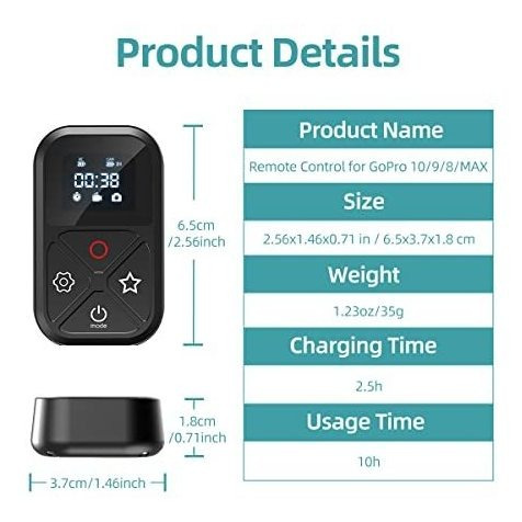 Imagen 6 de 8 de Control Remoto Para Gopro Hero 11/10/9/8/max Black