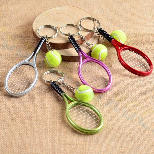 Llaveros Exclusivos Raqueta Y Pelota De Tenis Ideal Souvenir