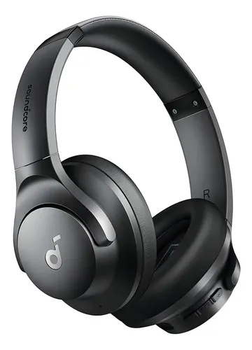 Fones de ouvido Soundcore by Anker Q20i ANC Híbrido Bluetooth 5.3 Multiponto Headphone Com Cancelamento de Ruído 50H Bateria over-ear Hi-Res Audio Graves Potentes carga rápida App contrle Cor Preto
