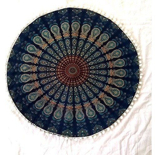 Shubhlaxmifashion 22 Azul Mandala Barmeri Cubierta De Almoha