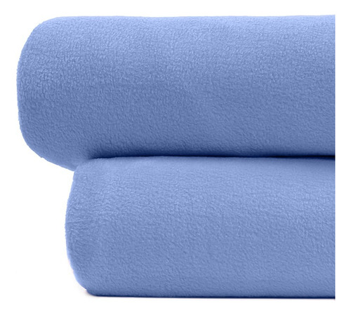 Frazada Manta Polar Danubio 1 Plazas Y 1/2 Azul Acero Liso