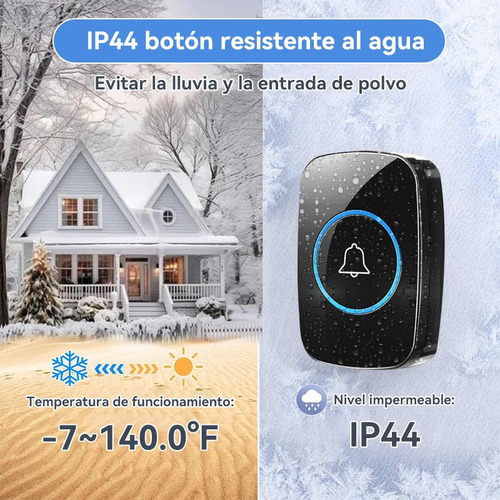 Timbre Inalámbrico Impermeable,kit De Timbre