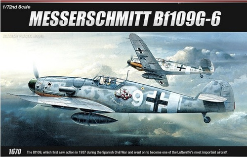 Avião Messershmitt Bf-109 G-6 1/72 Academy Kit Tipo Revell