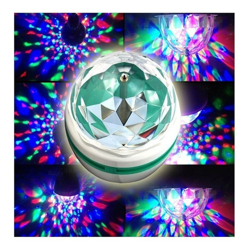 Lampara Giratoria Luces Led Dj 3 Colores Rgb Efectos Fiestas