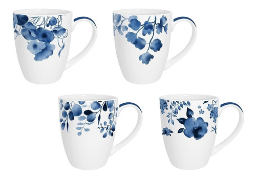 Mug Bombe 340ml Flores Azules