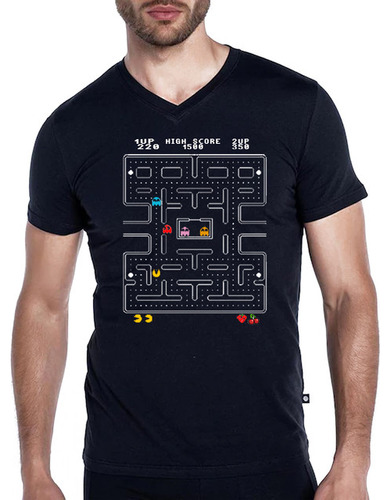 Camiseta T-shirt Pac Juegos Arcade Retro Man R1