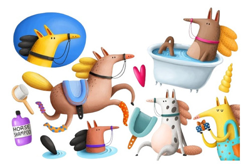 Kit De Imágenes Digitales Caballos Cartoon Horses