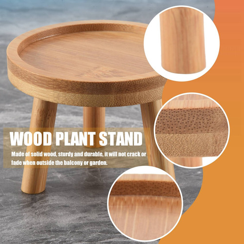 Soporte De Madera Para Plantas Con Base Para Macetas, Tabure