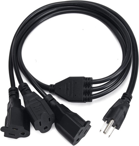 Divisor De Cable De Alimentación De 1 A 3 Clavijas De ...