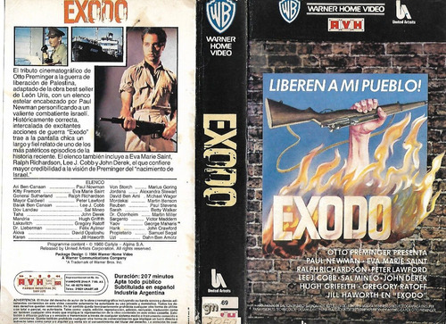 Exodo Vhs Paul Newman Eva Marie Saint John Derek