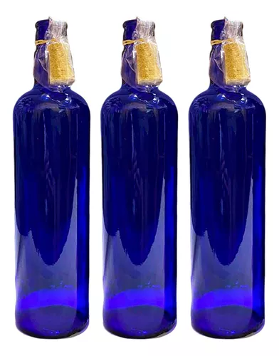 Botellas Azules Para Agua De Vidrio