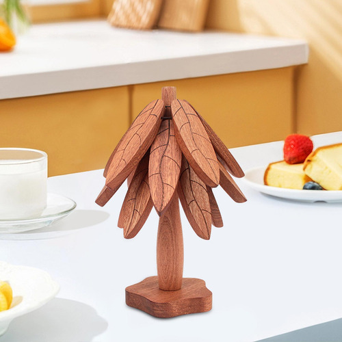 Posavasos De Madera, Tapete Aislante, Centro De Mesa Con