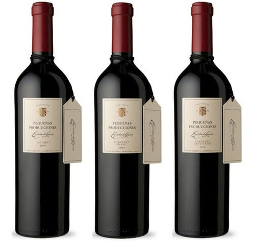 Vinho Tinto Argentino Pequenas Producciones Malbec Kit3