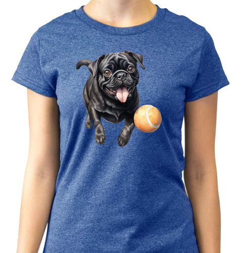 Playera Para Mujer Happy Blacky Lady - Pug Lover