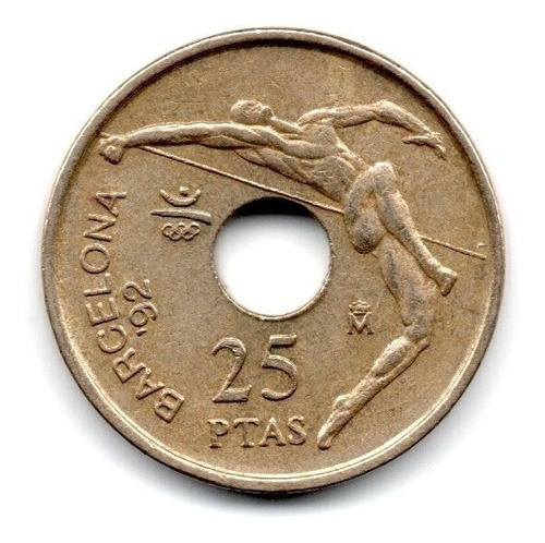 España Moneda 25 Pesetas 1990 Juegos Olimpic Barcelona Salto