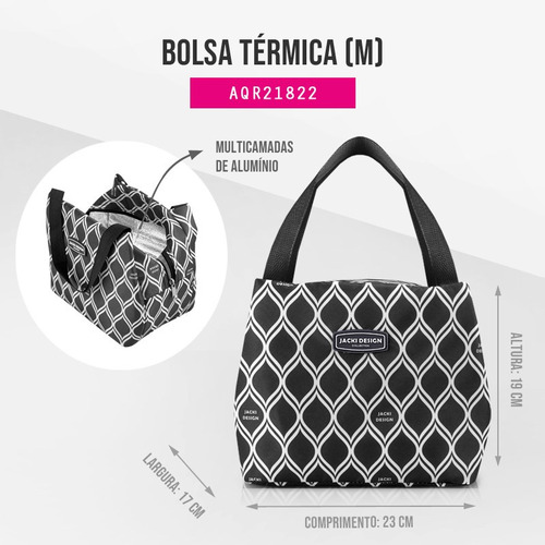 Imagem 4 de 4 de Bolsa Térmica Feminina Jacki Design Tamanho M Cor Preto