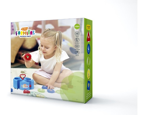 Imagen 2 de 4 de Juego De Encastre Aprende Formas Colores 2 En 1 Bebe Ok Baby Color Naranja 0279