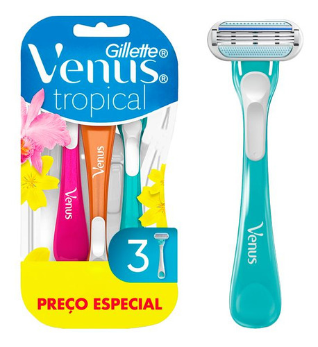 Aparelho Feminino Venus Tropical Gillette Com 3 Unidades