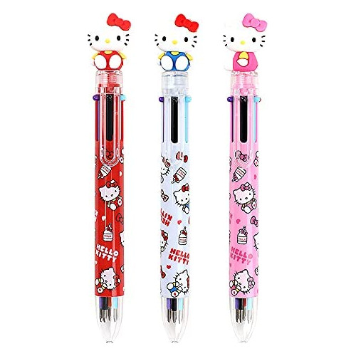 Hello Kitty 0.7mm 6color Multicolor Ballpoint Pen W/hel...