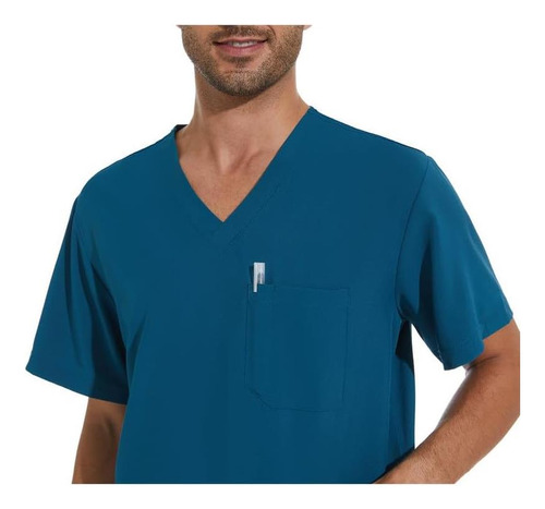 Cozyfit Scrub Top Para Hombres Scrubs De Cuello En V Con 3 M