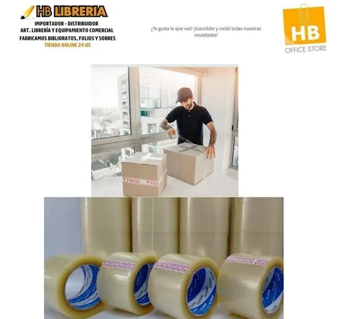 Cinta adhesiva fuerte para embalar 66 m de largo Packitsafe cinta marr/ón para paquetes embalaje 48 mm de ancho cajas