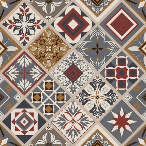 Imagem 1 de 1 de Plástico Adesivo Contact 45cm X 10m Azulejo Istambul 250062c