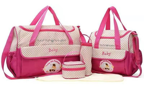 Set 5 Bolsas Pañalera Mochila Viaje Moderna Y Cambiador Bebe