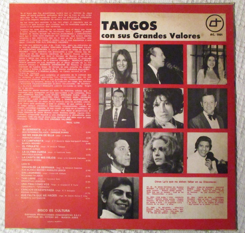 Imagen 2 de 4 de Tangos Con Sus Grandes Valores. Tangos En Argentina 78