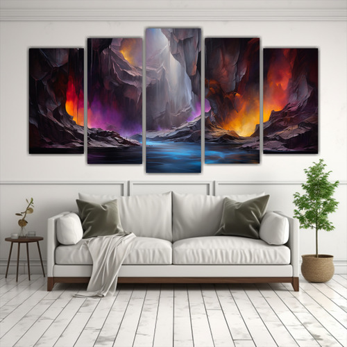 200x100cm Cuadro Abstracto Acuarela Emociones Pink Gold