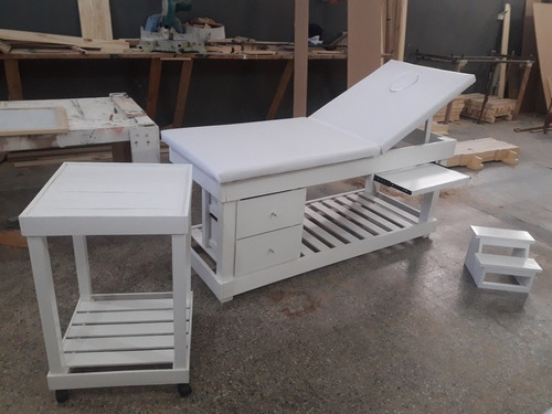 Camilla Reclinable Madera Maciza Blanca Orificio Fabricantes