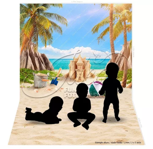 Fundo Fotográfico Verão Praia Desenho 2D em Tecido FFP-142