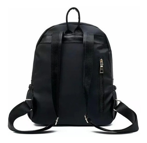 Mochila Mujer Impermeable Cartera Negro Con Dorado Premium