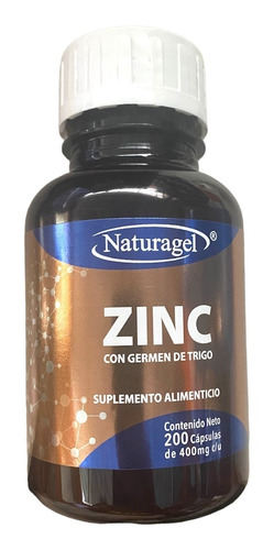 Zinc Con Germen De Trigo 200 Cápsulas De 400mg C/u Naturagel Sabor Na
