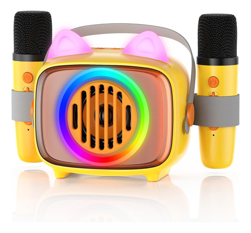 Máquina De Karaoke Para Niños Con 2 Micrófonos Inalámbr.